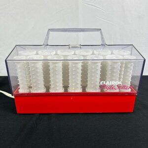 Vintage Clairol Style Setter Hot Rollers Curlers Set Tested Hot Denmark no clips